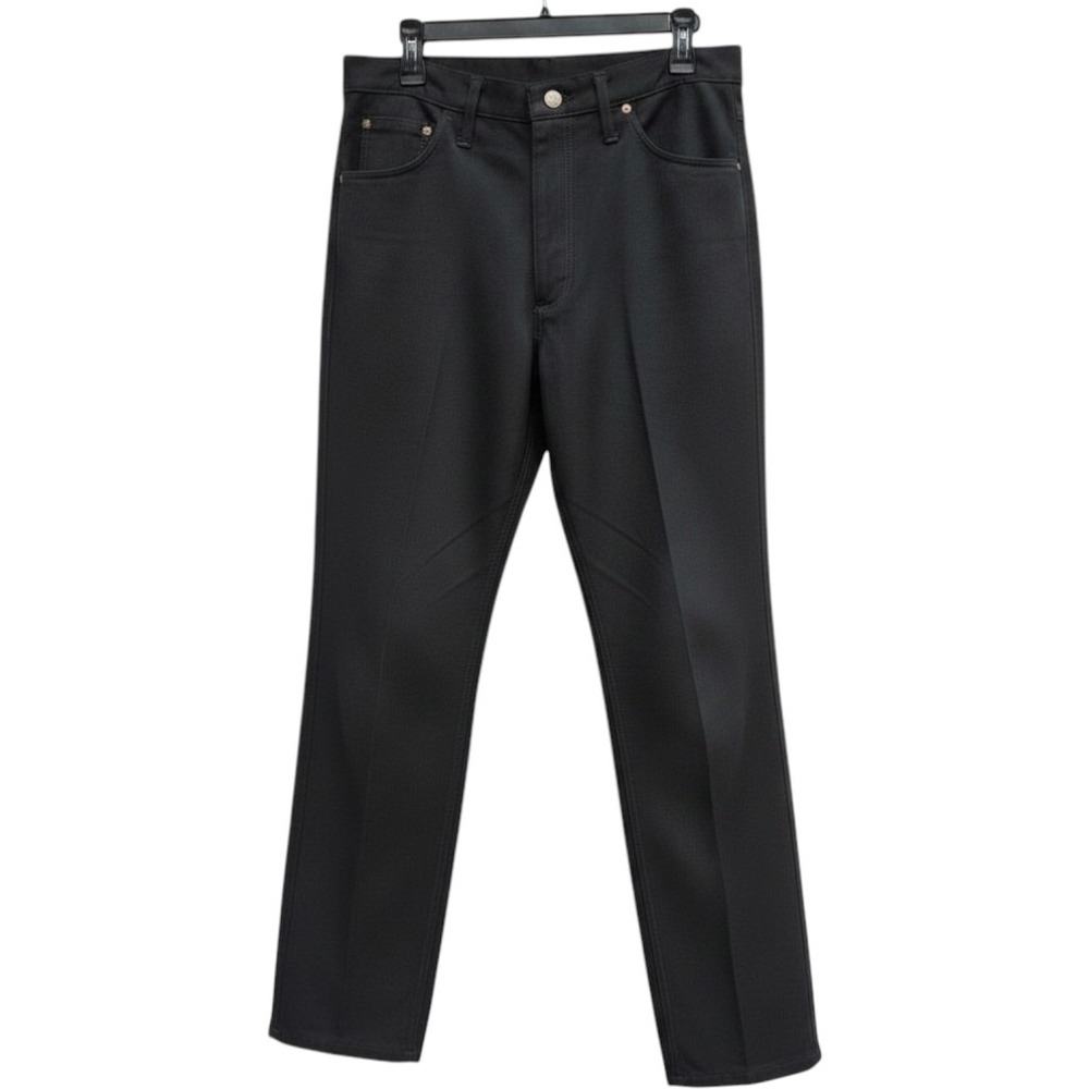 Wrangler Wrancher Dress Jeans Mens 35x32 Black Western Polyester Pants 82BK Exc